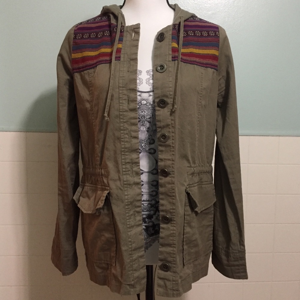 Embroidered Army / Military  Khaki Jacket